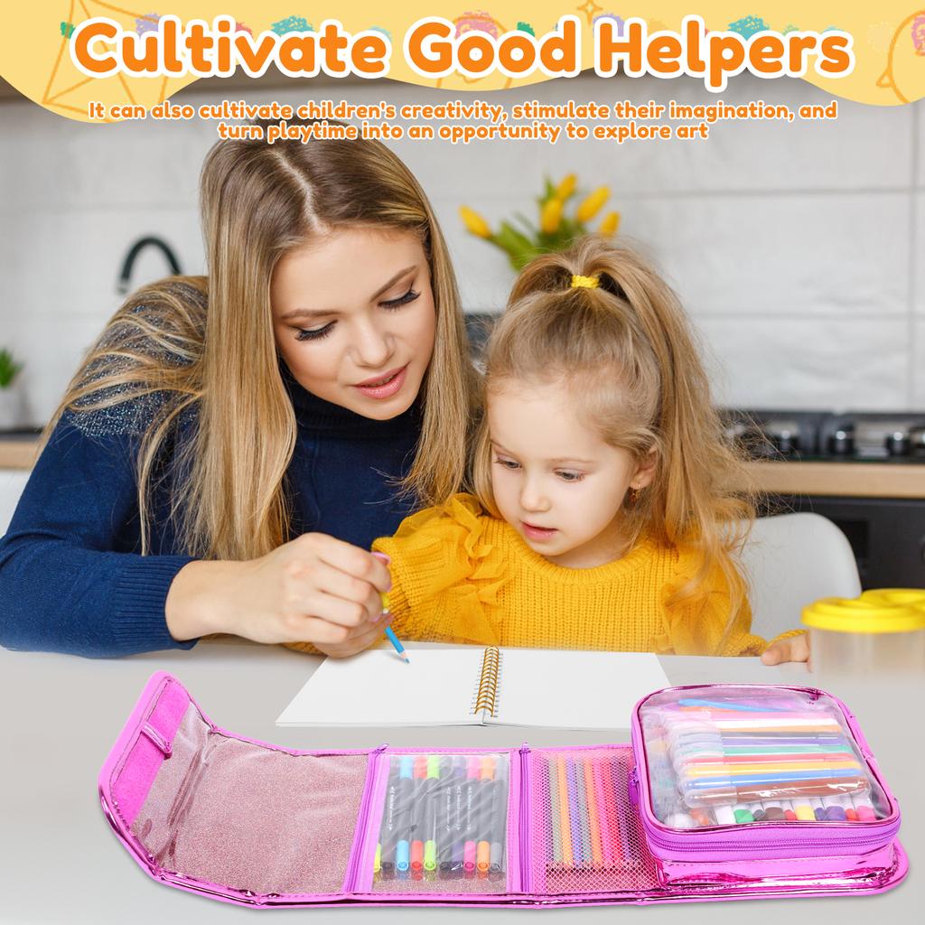 Набор моющихся фломастеров 123 шт., Креативный набор для акварельного рисования, Мультяшный пенал со фломастерами, Акриловая ручка, Карандаш, Подарки для детей