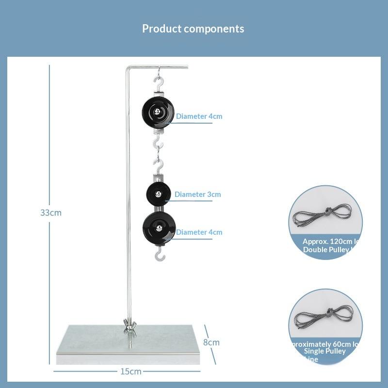 Junior High School Physics Experiment Pulley System Stand Metal Hooks Rectangular Box Spring Balance Model 4 Teaching Aid