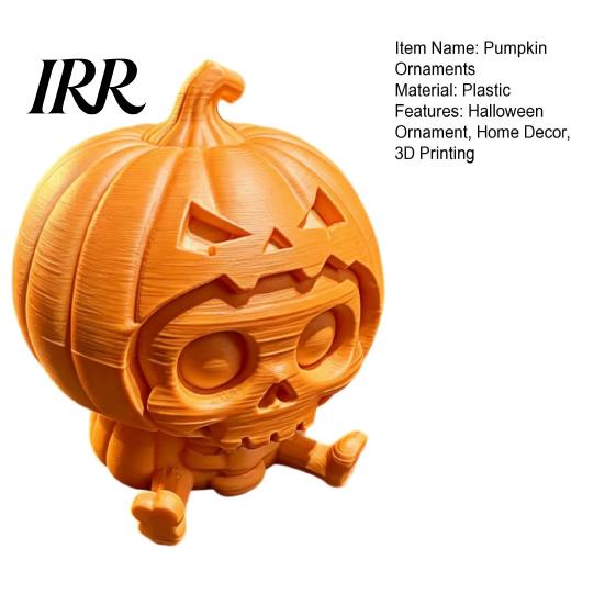 3D Printed Pumpkin Skull Ornament Ornament, Hollow Ghost Face Design, Desktop Halloween Decoration Detailed Layered Figurine, for Display