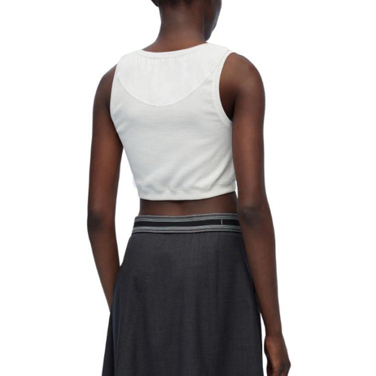 LOEWE Cropped Anagram Tank Top 'White/Navy Blue' Women's S359Y23X85-2100