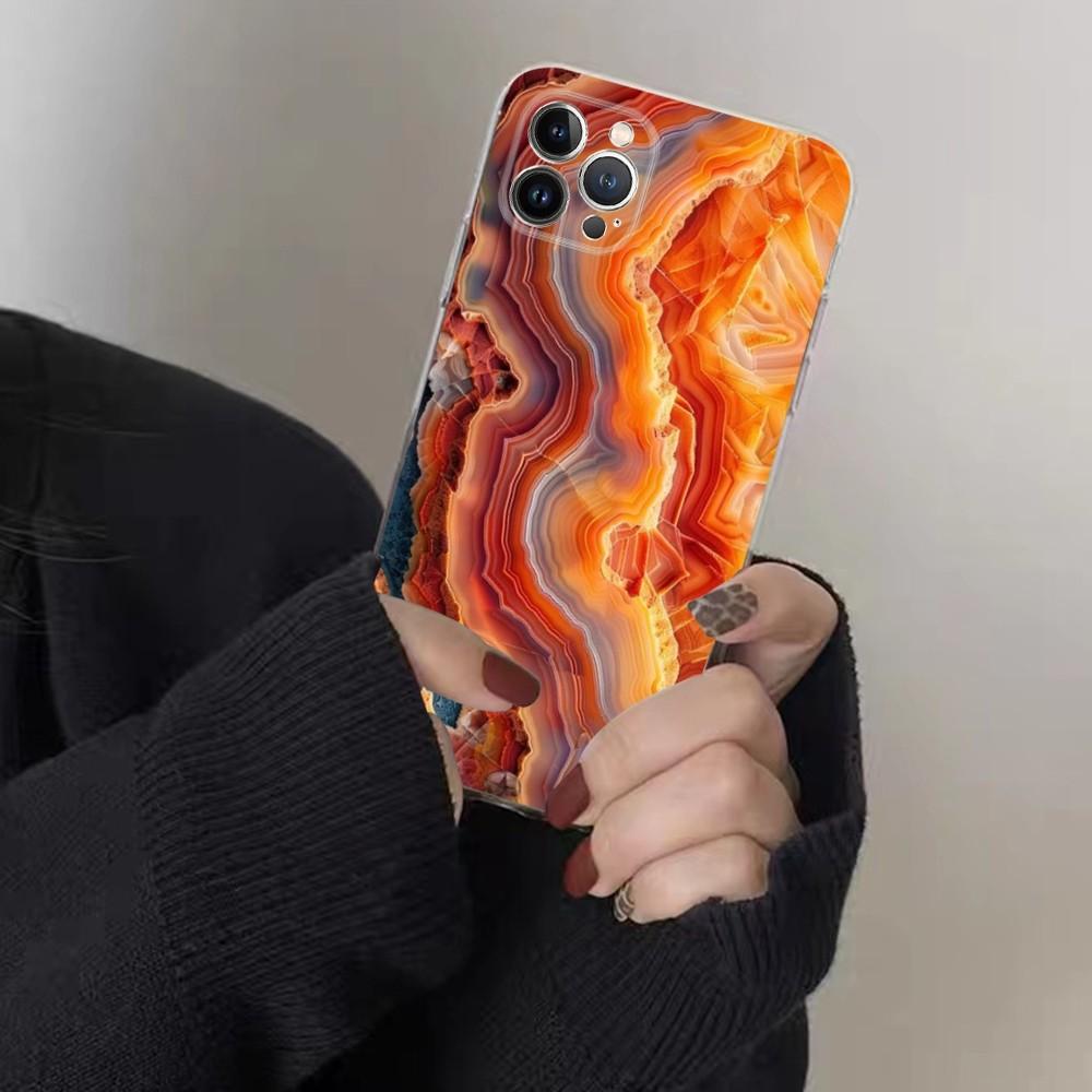 Marble Agate Pattern Phone Case For IPhone 16 15 8 7 6 6S Plus X SE XR XS 14 11 12 13 Mini Pro Max Mobile Case