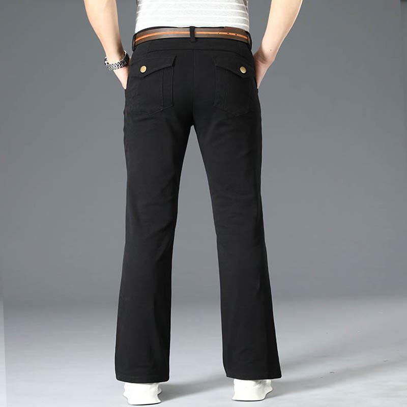 Men's Flare Casual Trousers Korean Style Trendy Stretch Slim-Fit Men's Flared Pants Classic Design Flared Pants