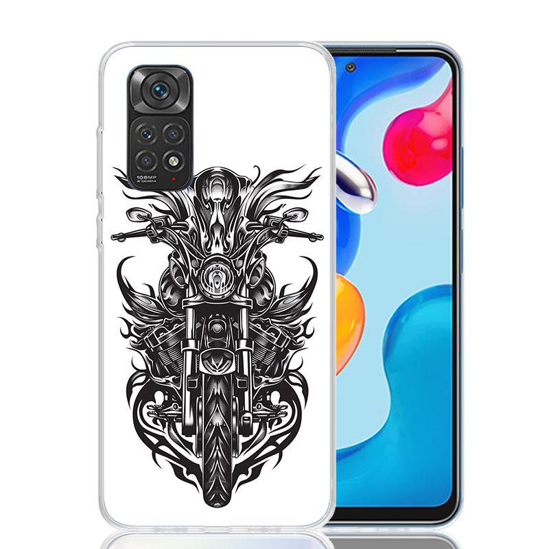 Motorcycle Gear Phone Case For Xiaomi Redmi Note 15 14 13 12S 12 Pro Plus 11S 11E 11 11T 10S 10 Art Soft Pattern Cover Redmi Not