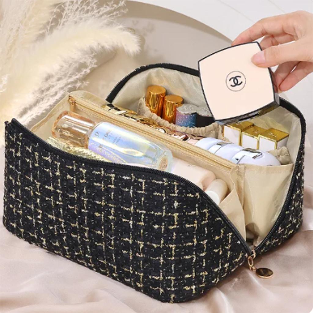 Дорожная косметичка большой вместимости - косметичка, водонепроницаемая косметичка из искусственной кожи, женская портативная дорожная косметичка с ручкой