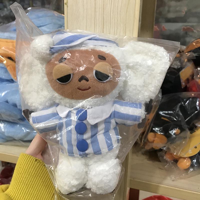 Для малышей Повышенная категория Чебурашка Мягкая игрушка Огромные глаза Обезьяна В платье Фигурка Россия Анимационный Младенец Малыш Дремота Успокаивающий Плюшевая игрушка