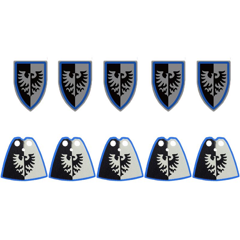 MOC Medieval Building Blocks Soldier Figures Weapons Accessories Armor Shield Flag Transport Ox Horse Mini Brick Toy Gift X010