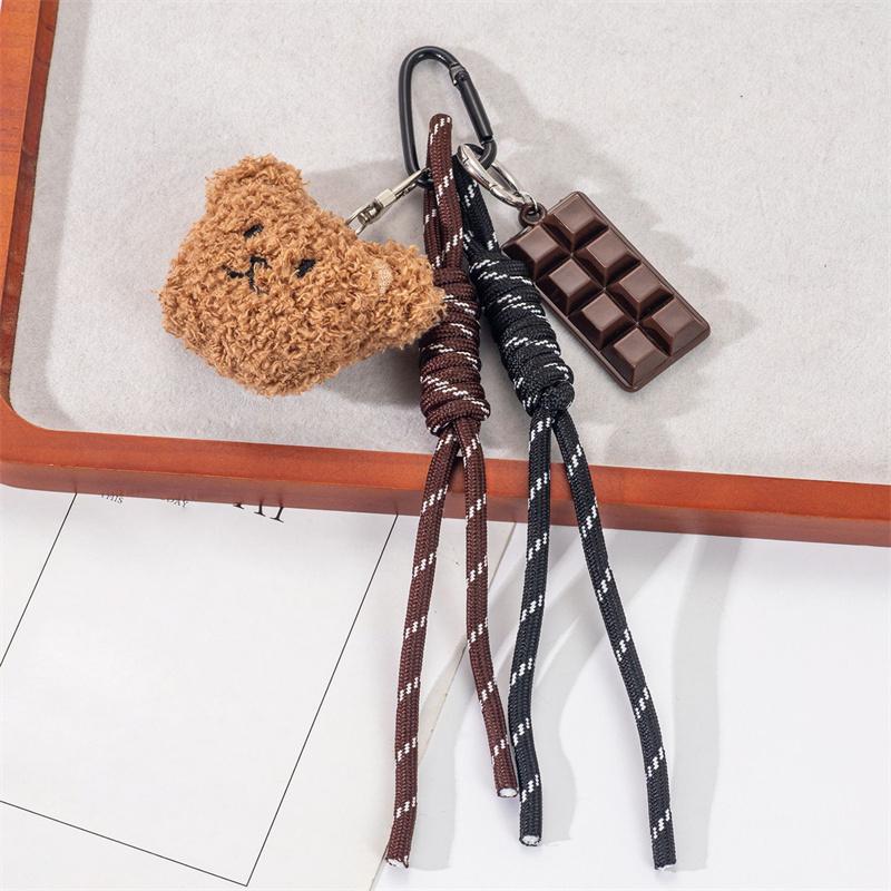 Bag Charm Braided Rope Bag Pendant High-grade Cute Plush Bear Pendant Fashion Bag Accessories for Women Girl
