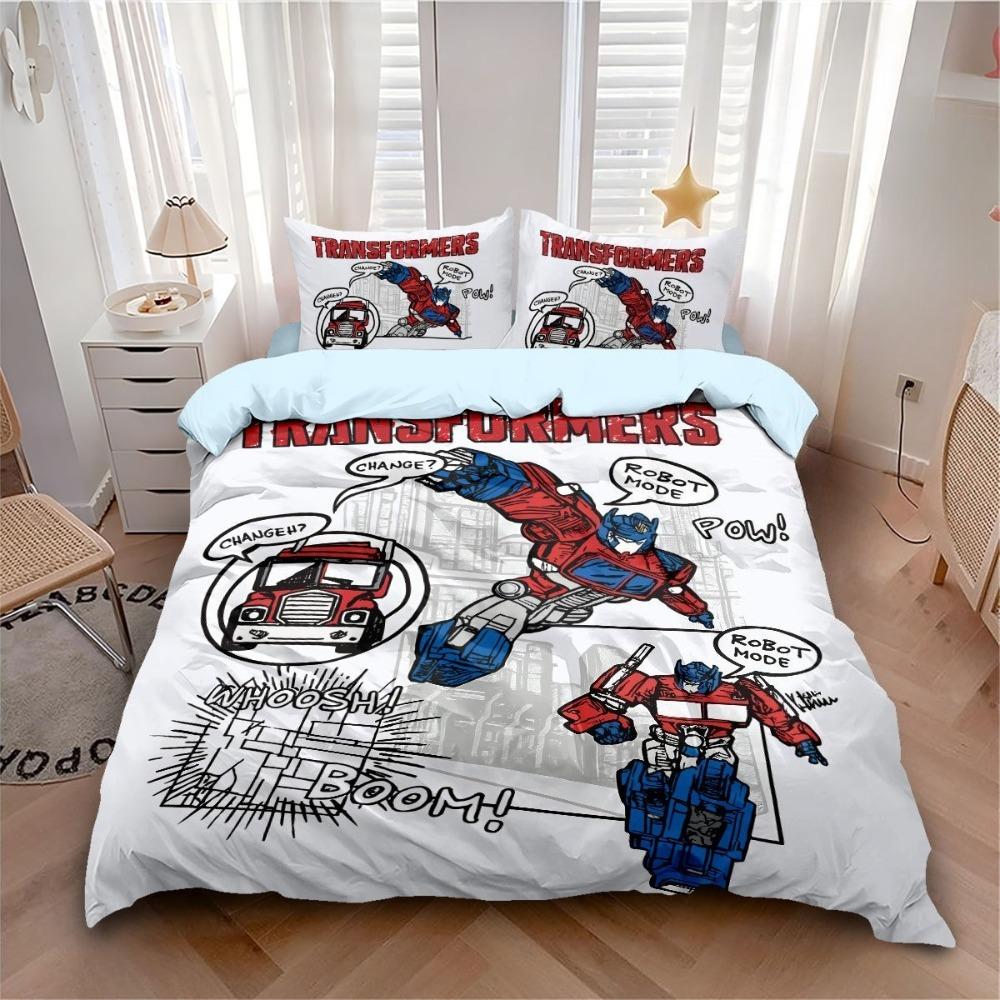 Transformers Duvet Cover pillowcase Bedding Bedroom Decoration Children Gift adult Single Double bed Large SizeZip Duvet Cover