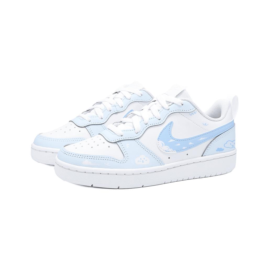 Nike Court Borough Cloud Yarn Pu Low top Skateboard Shoes Unisex Light Blue BQ5448-100(team1427-)