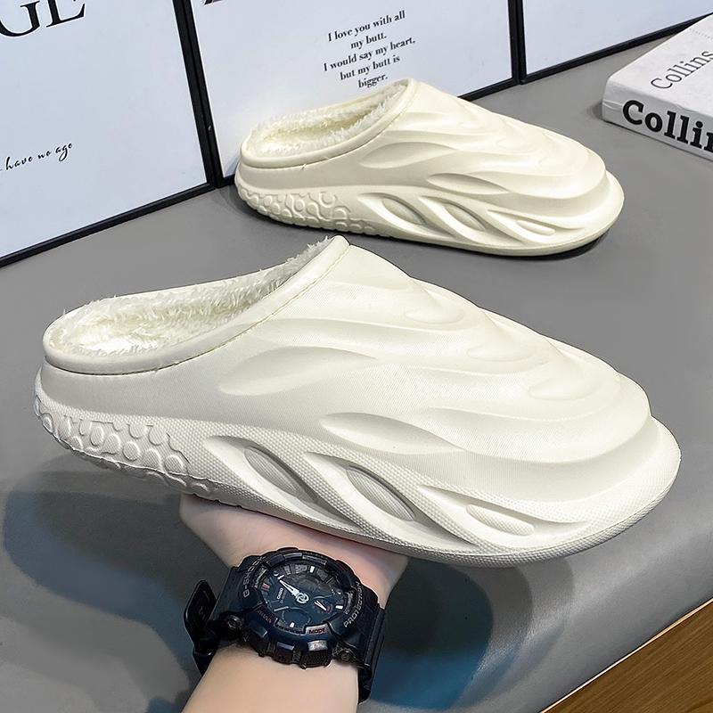 Fashion Winter Slippers For Men New Fashion Non-Slip Durable Outsole Mans Shoe Breathable Comfortable Waterproof House Hairy Man Slipper