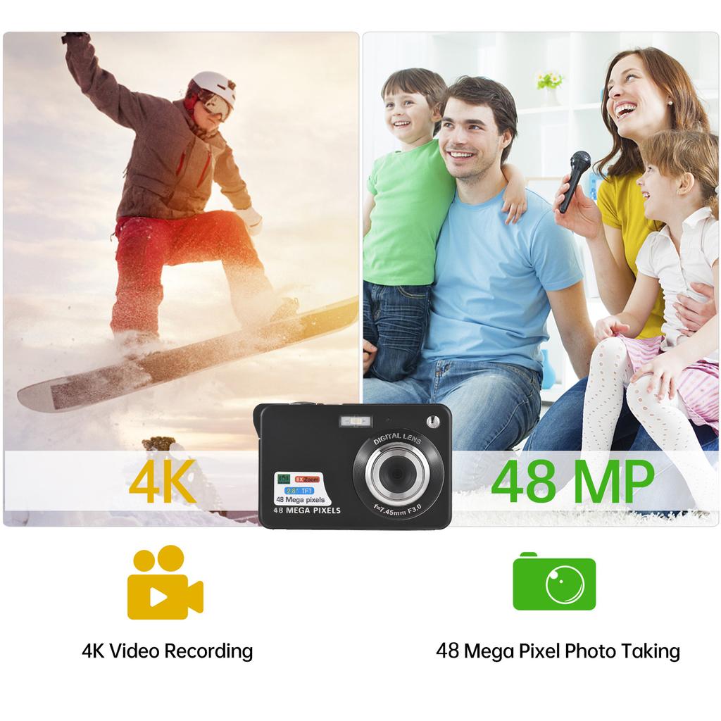 4K Digital Camera Video Camera Camcorder 48MP 2.8 Inch TFT Screen Auto Focus 16X Digital Zoom Anti shake Face Detect