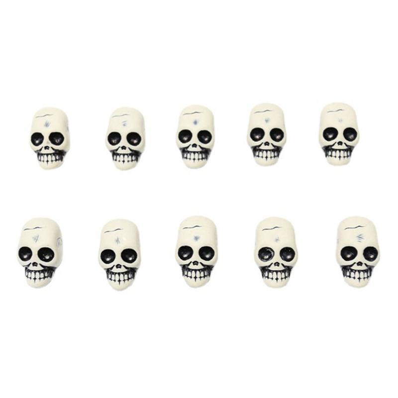 10Pieces Halloween Skull Heads Scary Prank Props Terrifying Skull Mini Skeleton