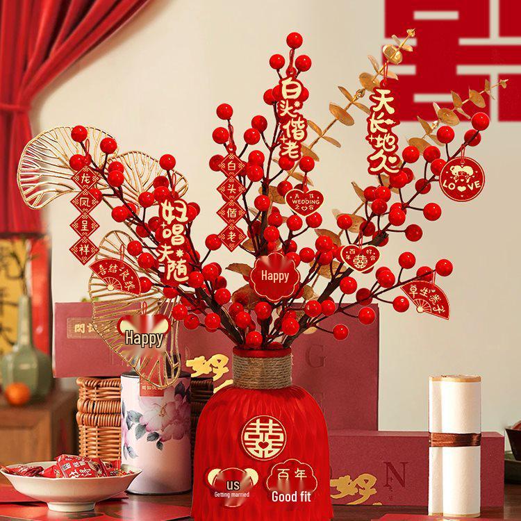 Bridal Wedding Gift Potted Plant Ornament for Living Room or Engagement Banquet Decor