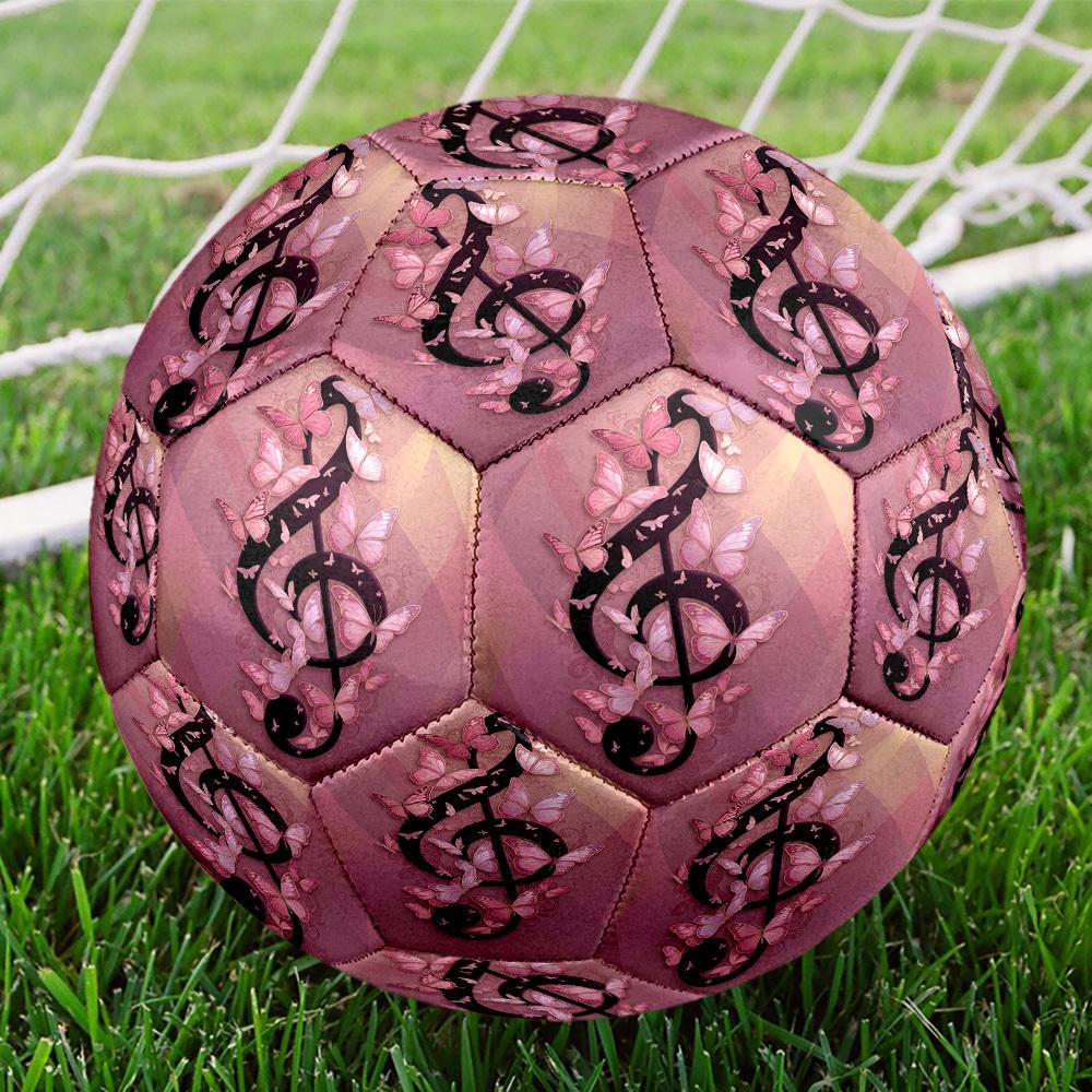 1pc Butterfly Music Note Standard Size 5 Wear Resistant Football, Indoor Outdoor Soccer Ball for School Park Grass Training & Daily zq71011