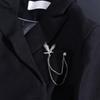 Vintage Men Brooch Rhinestone Suit Collar Pin Personality Suit Lapel Pin Jewelry Accessories