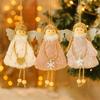 Christmas Tree Hanging Pendant Plush Angel Doll Xmas Ornaments for 2026 New Year Home Party Wedding Decoration Kids Gifts