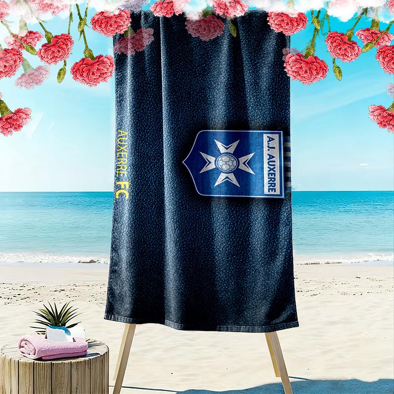 AJ Auxerre Print Beach Towel, Large Soft Quick Dry Towel for Beach Camping Swimming