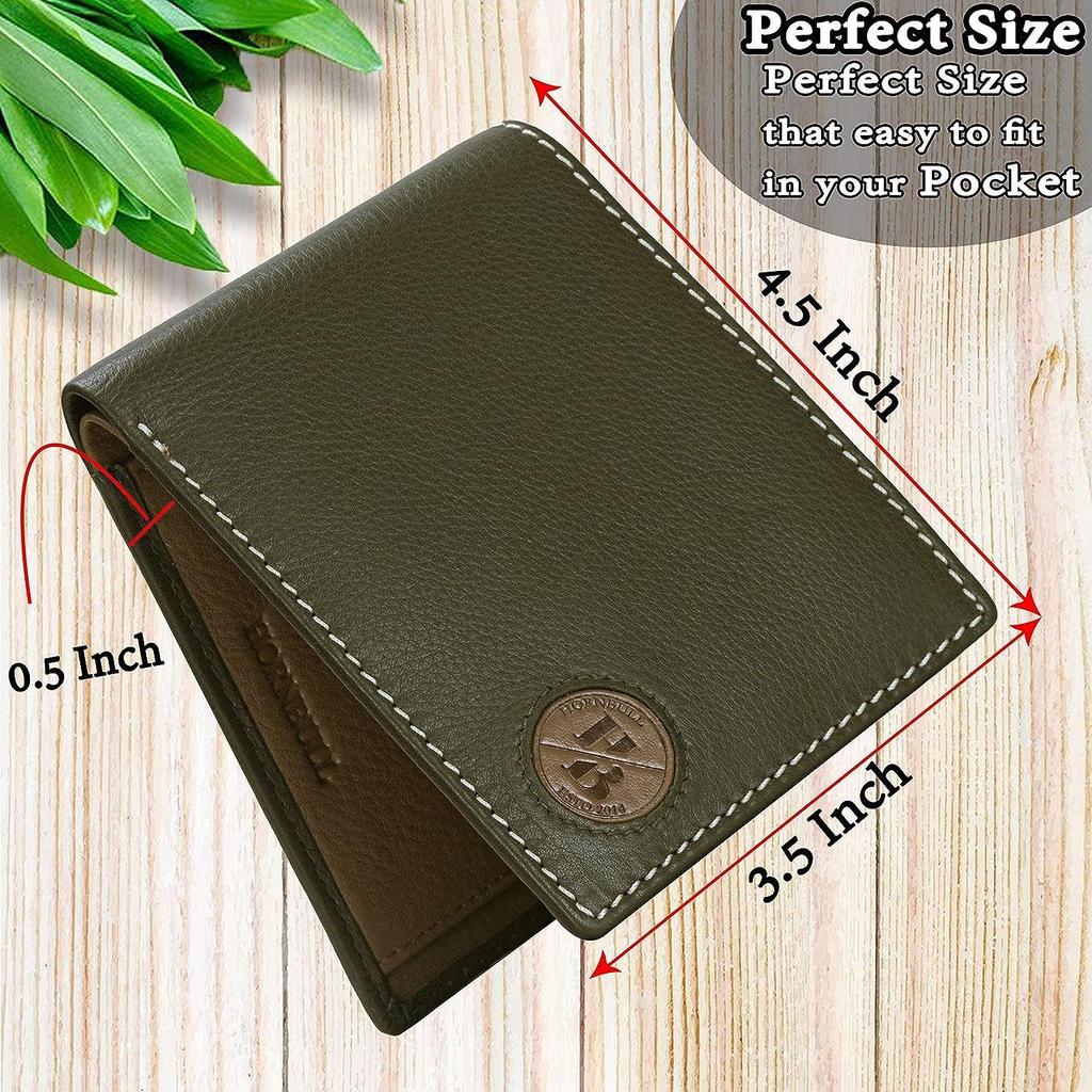 HORNBULL Мужской кожаный кошелек Billy Olive/Mud | Мужской кожаный кошелек премиум-класса Qaulity |