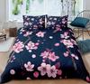 Spring Floral Duvet Cover Set King Size Pink Cherry Blossom Bedding Set Japanese Floral Quilt Cover Soft And Comfortable 3 Pcs