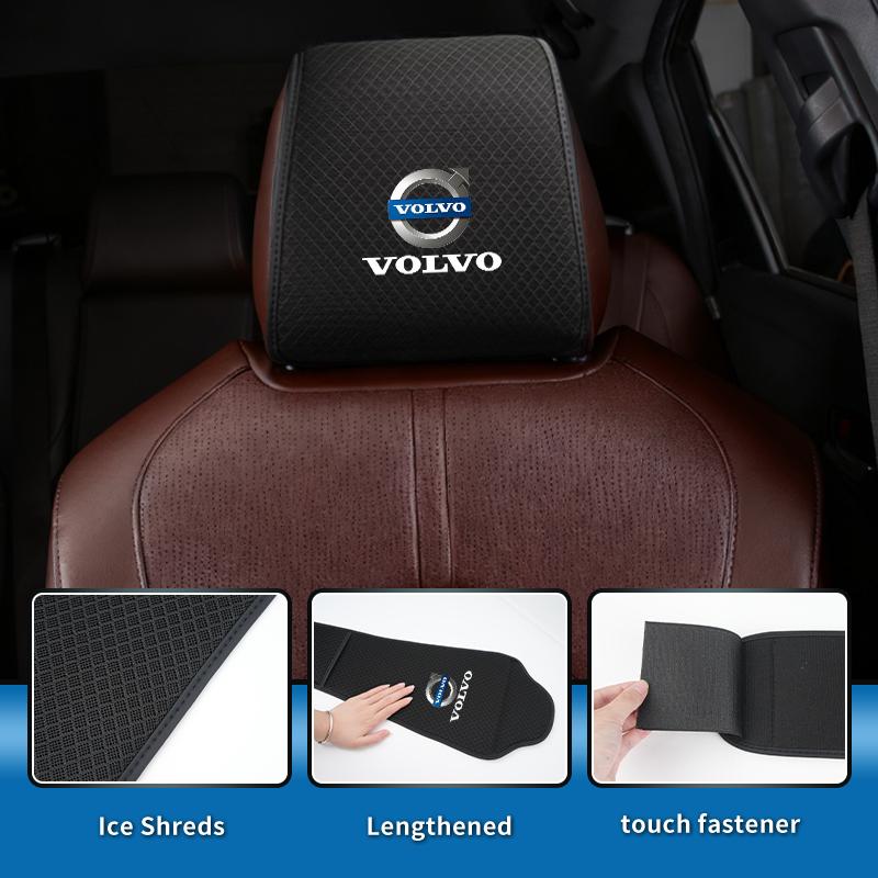 Car Stickers Seat Ice Silk Headrest Pillow Case For Volvo AWD C30 C70 S60 S80 S90 T6 V40 V50 V60 V70 V90 XC40 XC60 XC70 XC90