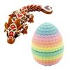 3D Printed Dragon Egg Colorful Egg with Dragon Inside Articulated Dragon Figurine Flexible Fidget Toy for Kids Easter Basket Stuffers