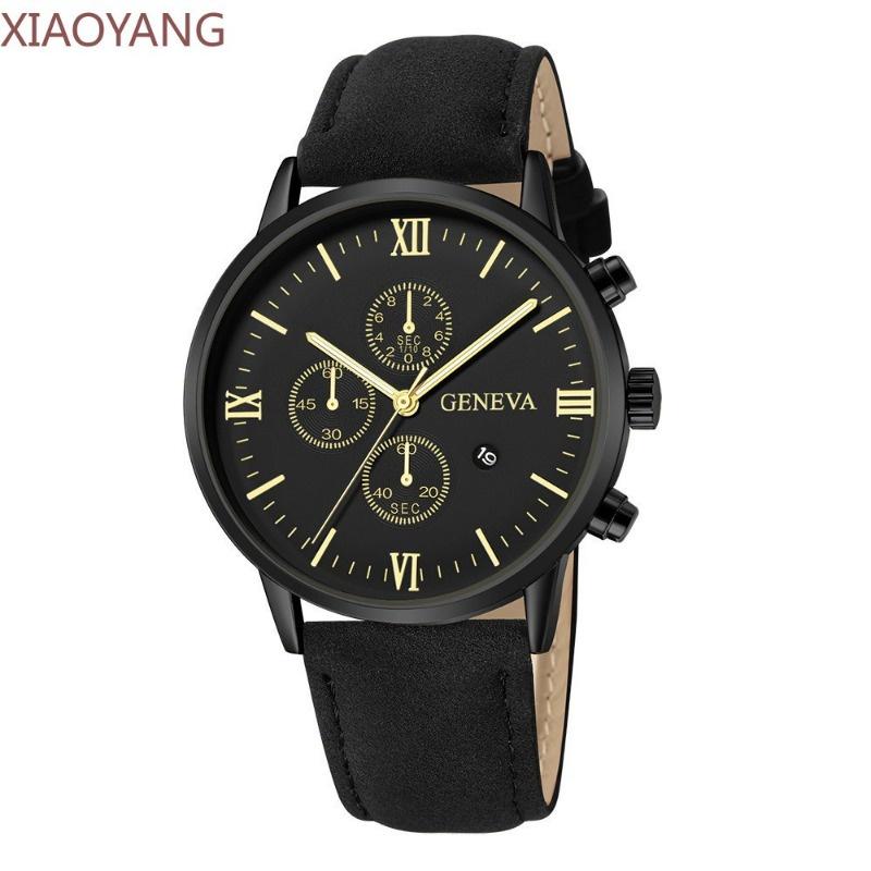 Novo Relógio casual Masculino De Quartzo Com Pulseira De Couro Mostrador