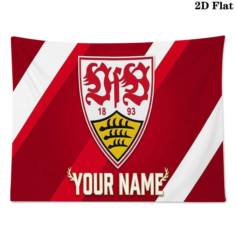 Custom Name VfB Stuttgart Printed Tapestry – Wall Hanging for Bedrooms, Dorms, and Home Decor