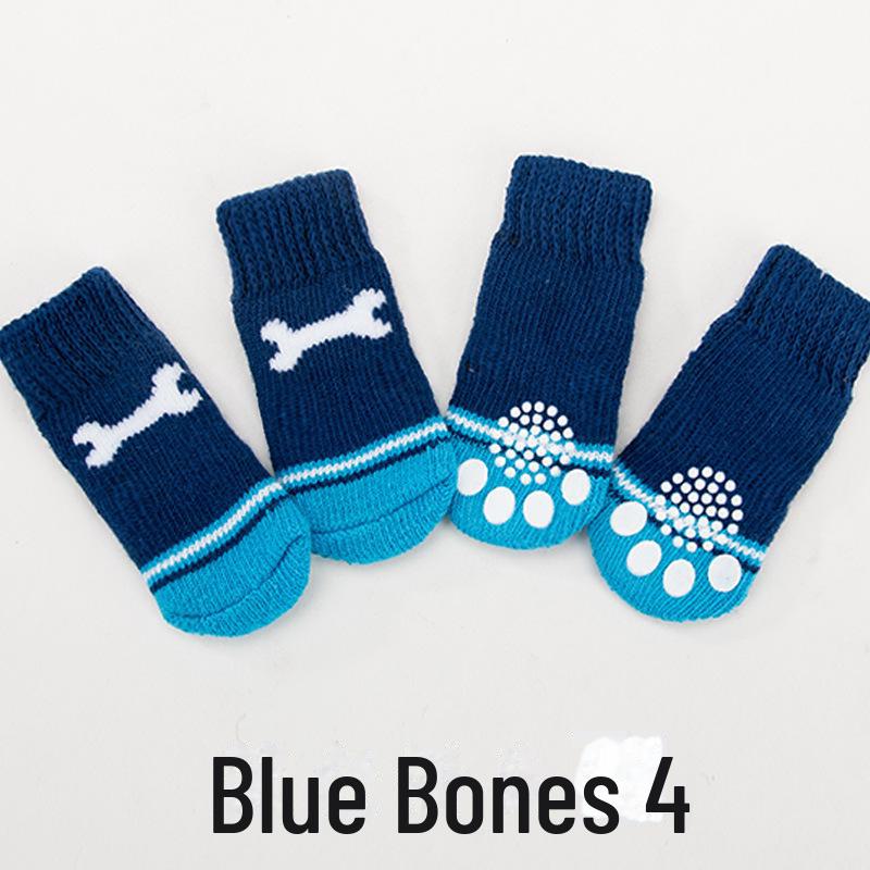 4 шт. в упаковке носков для домашних животных: Дизайн костей, хлопок, маленькие собаки и кошки