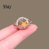 Clothing Decoration Pin Rhinestone Planet Star Brooch Pin, Hollow Badge Decorative Secure Jewelry, Accessory for Suits Coats Scarves Shawls Bags