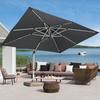 Includes Cross Base and Cover - 360° Rotating Offset Terrace Umbrella Large Heavy Duty Outdoor Umbrella