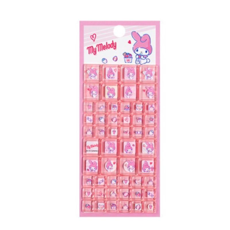 New Hot 3D Sanrio Hello Kitty square sticker, anime style, suitable for DIY mobile phone decoration, rhinestone decal, gift