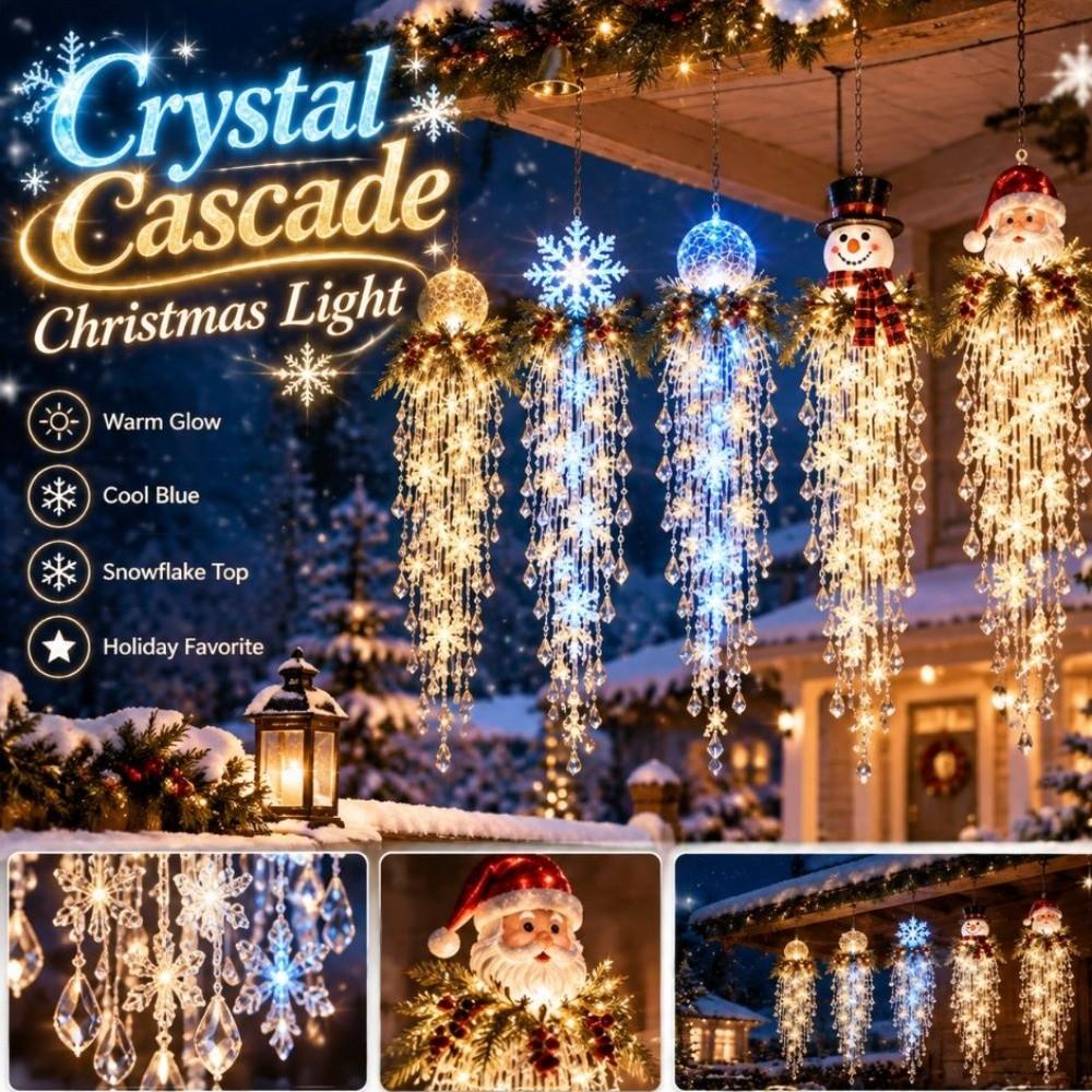 LED Crystal Cascade Christmas Light Waterfall Cascade Christmas Door Hanger Holiday Season