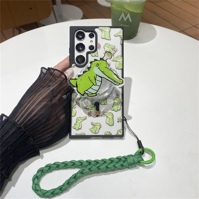 Crocodile animal for Samsung S25ultra phone case S24plus magnetic S23Ultra cartoon S22 drop resistant