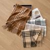 Maillard Long Scarf for Women Autumn and Winter Atmosphere  Fashionable Large Plaid Imitation Cashmere Shawl  Warm and Thickened Neck Scarf