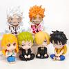 Кавайная мини-фигурка One Piece в стиле чиби: Ника Луффи, Ророноа Зоро, Нами, Санджи. Аниме, милые, сидячие игрушки, украшения для рабочего стола, автомобиля, модель, подарки
