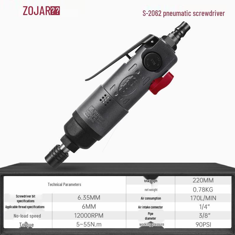 Industrial-Grade 8H6H Air Screwdriver: Pneumatic Screw Gun for Professional Use