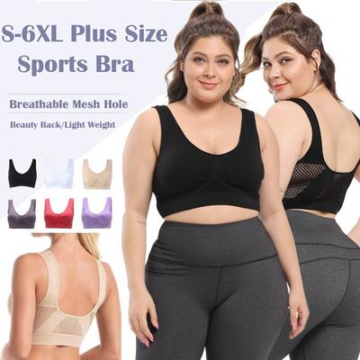 Плюс размер S-6XL, женский спортивный бюстгальтер для йоги, дышащий жилет для фитнеса, бега, укороченные топы с подкладкой, нижнее белье, топ для занятий йогой, бюстгальтеры
