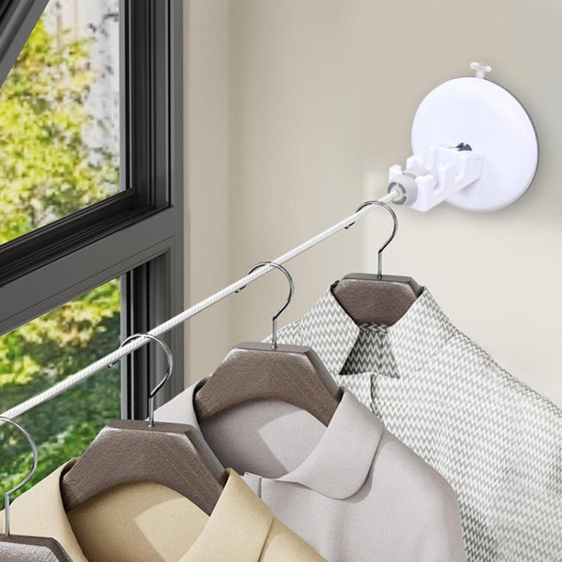 Telescopic Punch-Free Suction Cup Clothesline & Drying Rack for Balcony or Bathroom