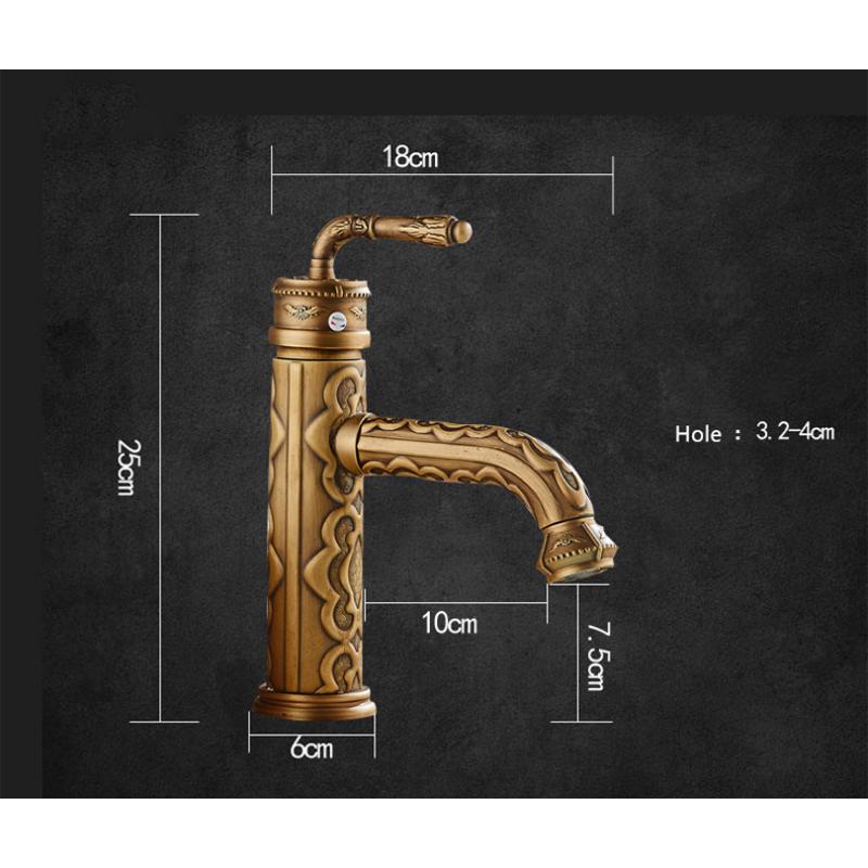 Смесители для раковины, винтажный антикварный смеситель для ванной комнаты из твердой латуни, одна ручка, поворотный на 360 градусов излив, смеситель для раковины с горячей и холодной водой