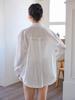 Белая вымытая хлопково-льняная рубашка с длинным рукавом - Весна/Лето 2026 Защищающий от солнца свободный кардиган-топ