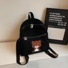 Bear Backpack Corduroy Student Schoolbag Women Cartoon Backpack