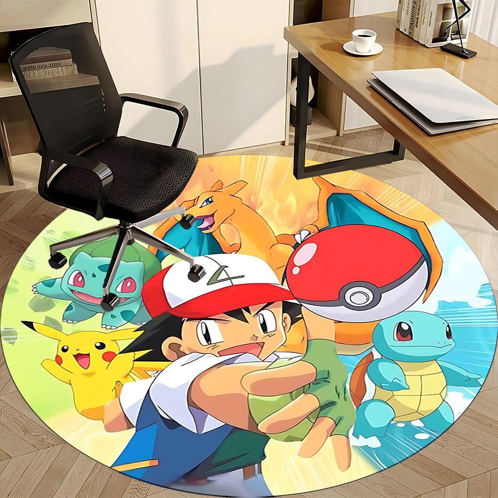 1 шт. Ковер-кресло Pokémon для офиса, ковер для помещений, нескользящий, моющийся, из полиэфирного волокна,