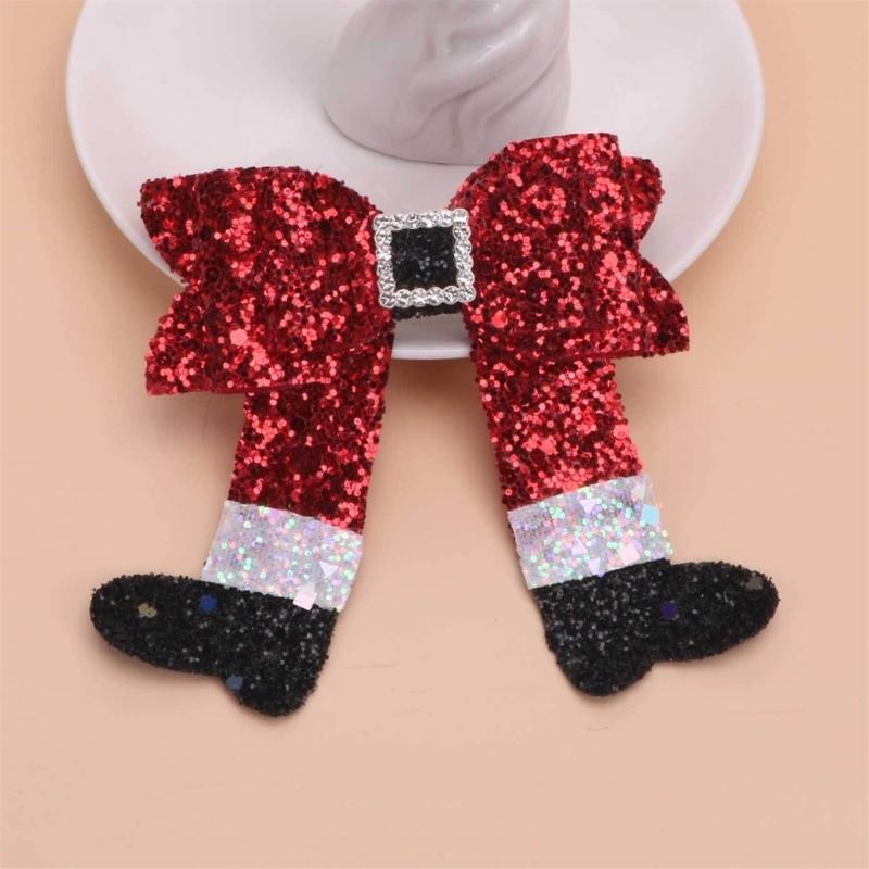 Pack of 2 Multifuntional Boot Bowknot Hair Accessory Hair Clip Christmas Bowknot Hairpiece Suitable for All Hairstyles
