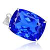 87.7 Ct Blue Topaz CERTIFIED 925 Sterling Silver Cushion Cut Gemstone Pendant AI-30-NS