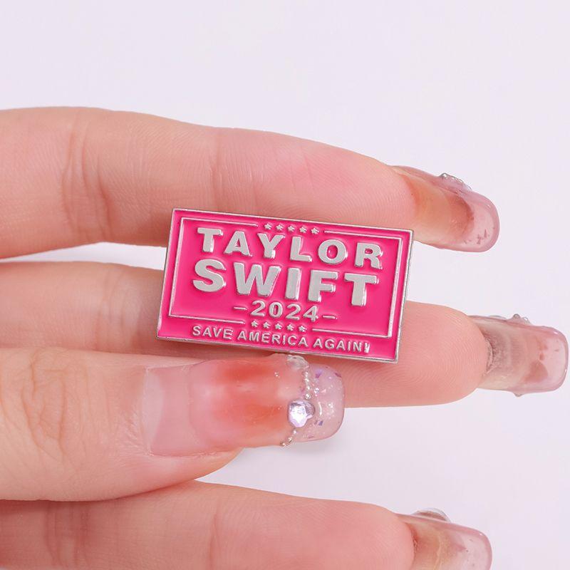 Минималистская металлическая булавка с надписью «Taylor Swift Saves America Again» 2024 года, креативный аксессуар для рюкзака