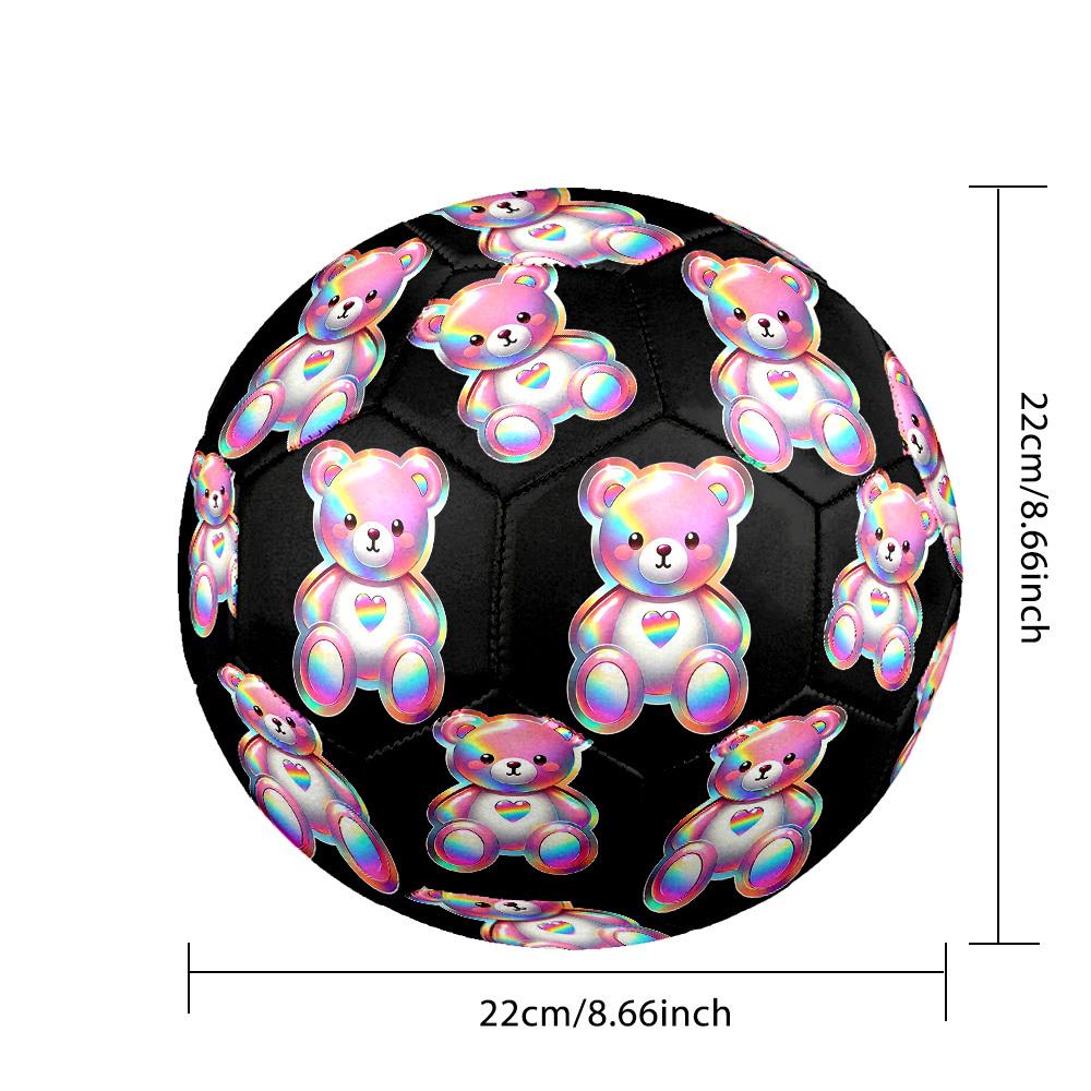 1pc Rainbow Teddy Bear Size 5 Soccer Ball Professional Match Training Football Indoor &Outdoor Sports Ball Lightweight Durable c6527