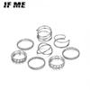 Punk Ring Set 19Pcs for Women Vintage Adjustable For Girls Fashion Jewellery Punk Snake  Trendy