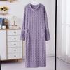 Fashion Winter Women Nightgowns Jacquard Dress Night Dress Loose Solid Color Thickened Flannel Sleepwear Home Clothes