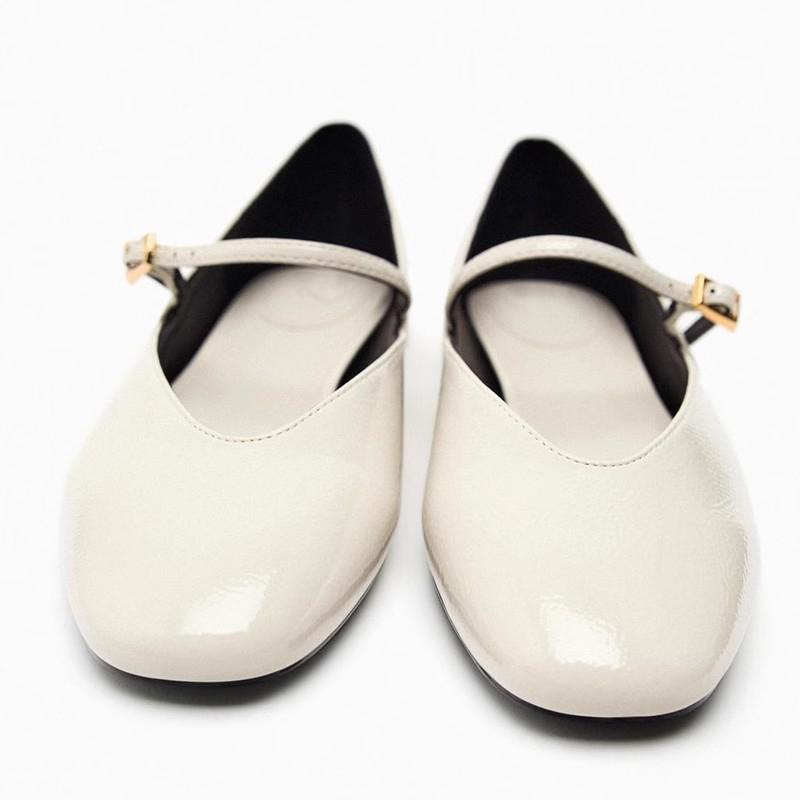 Women's Flat Shoes Spring New Square Head Shallow Mouth Word with Soft Sole Anti-slip Wear-resistant Single Shoes