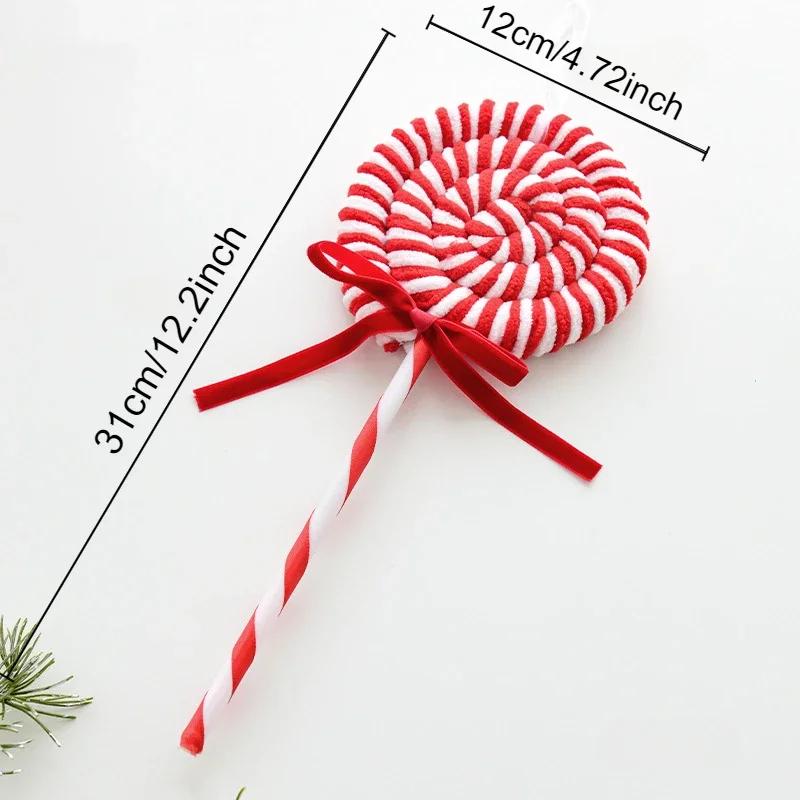 2025 New Christmas Candy Canes Tree Hanging Ornaments Large Candy Cane Lollipop Rustic Christmas Decor Peppermint Xmas Decor